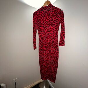 Red Leopard Print Dress